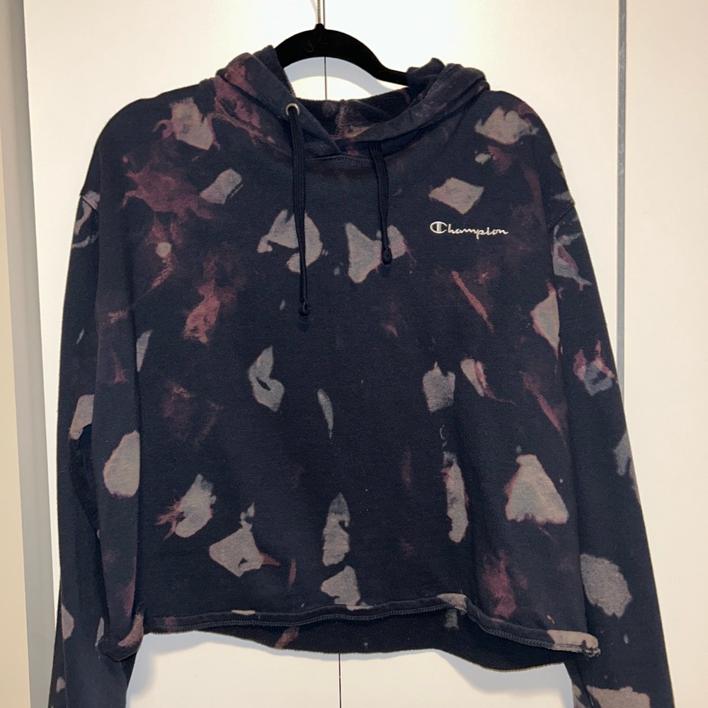 Champion tie die cropped hoodie